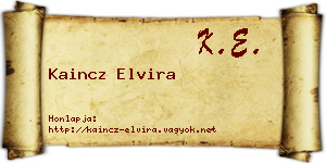 Kaincz Elvira névjegykártya